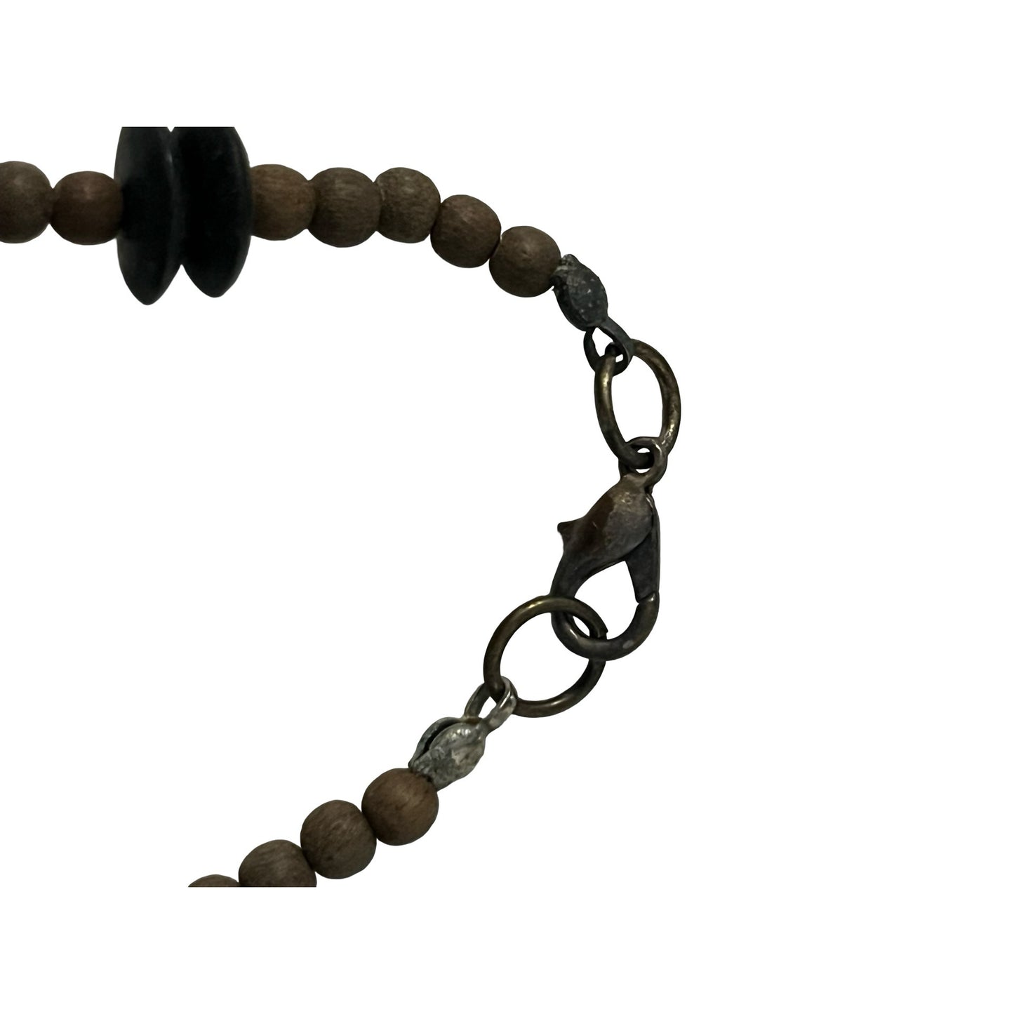 Long Boho Statement Necklace Carved Stone Beads Abstract Shapes Earth Tone 32”