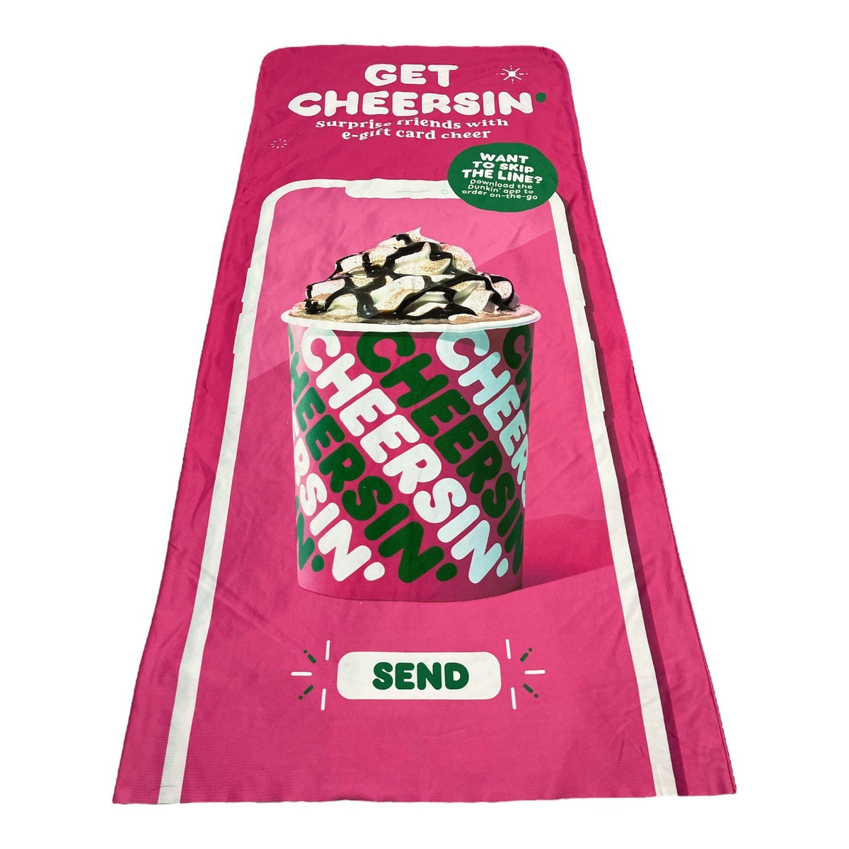 Dunkin Cheersin Pink Promotional Body Pillowcase Cover Peppermint Mocha 53x24