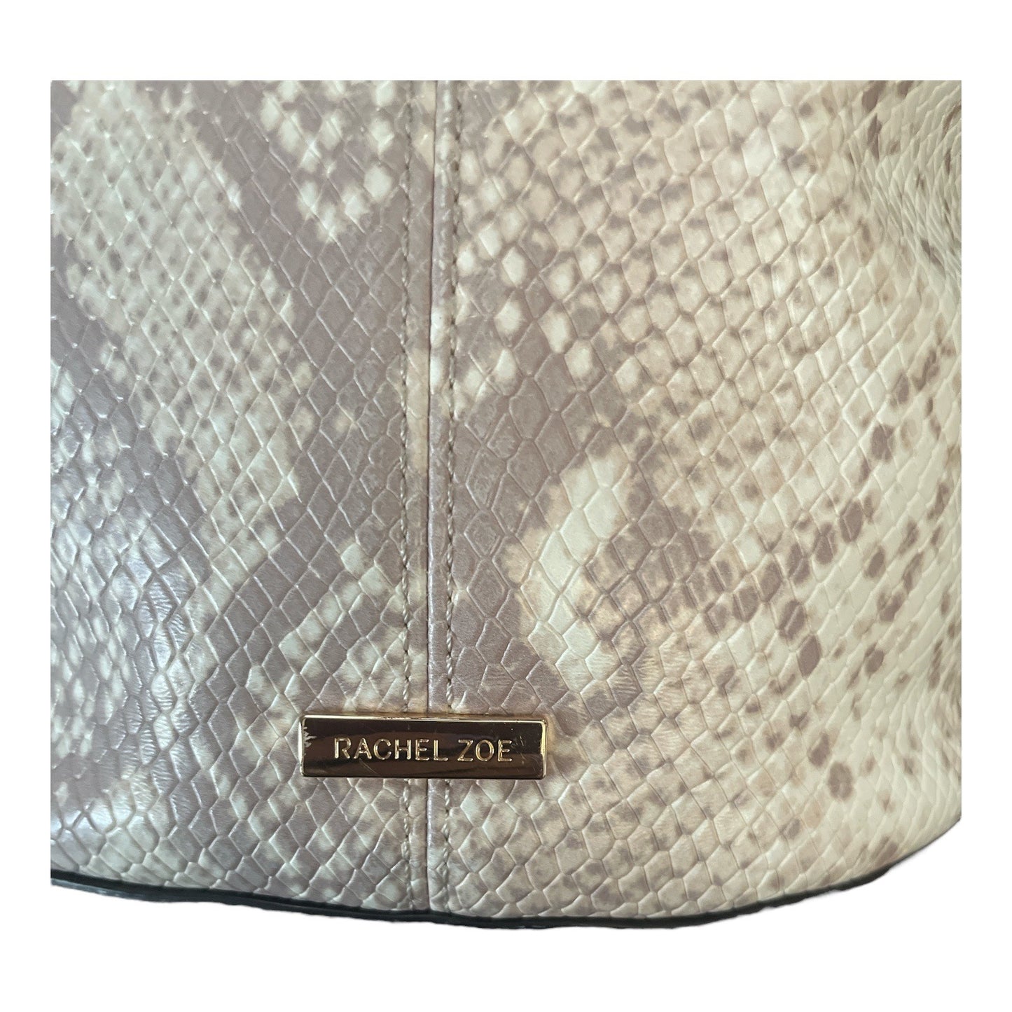 Rachel Zoe Faux Snakeskin Bucket Bag – Neutral Beige & Taupe