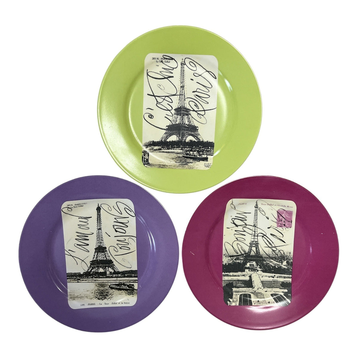Rosanna Studio Paris A La Mode Eiffel Tower Dessert Plates Set of 3 8 Inch