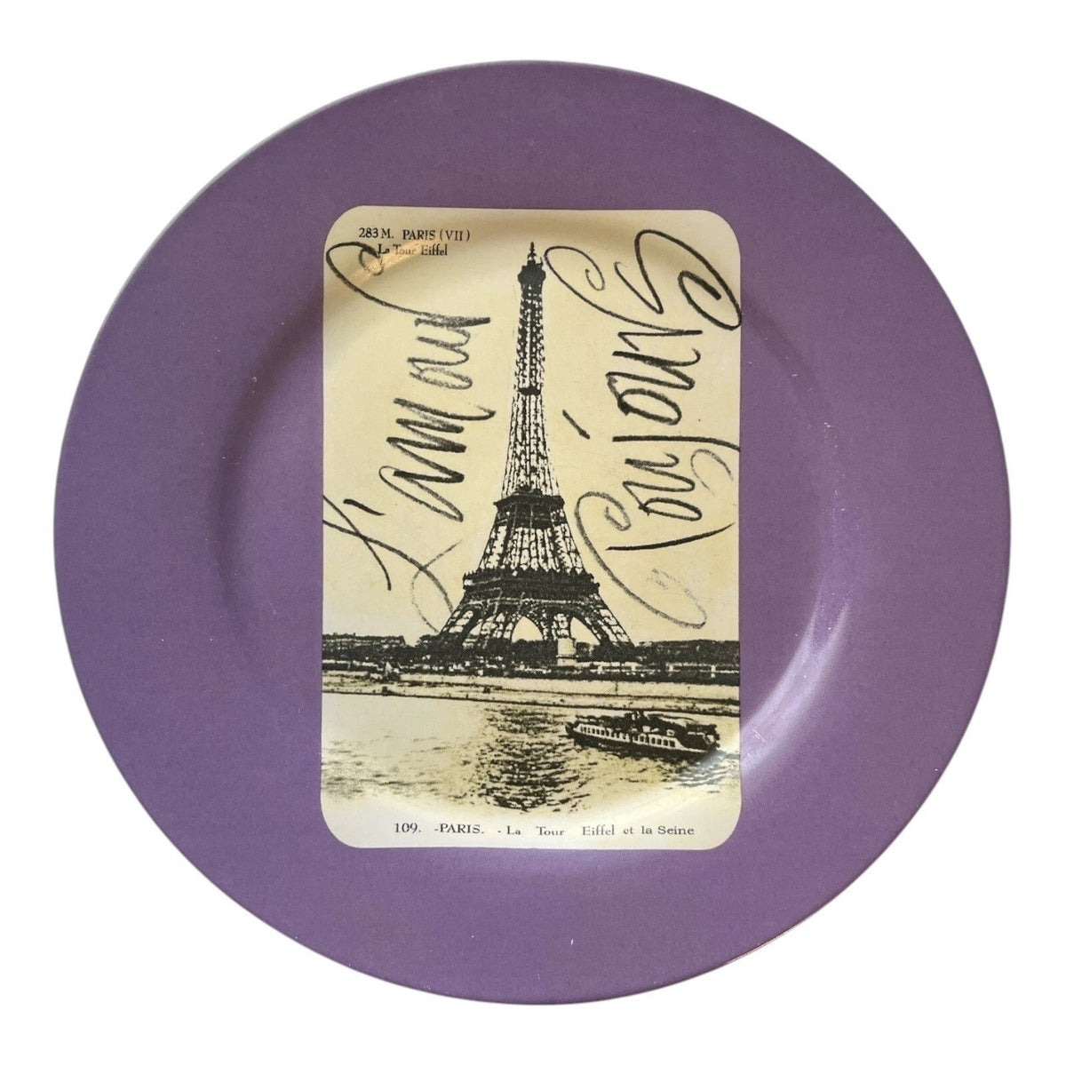 Rosanna Studio Paris A La Mode Eiffel Tower Dessert Plates Set of 3 8 Inch