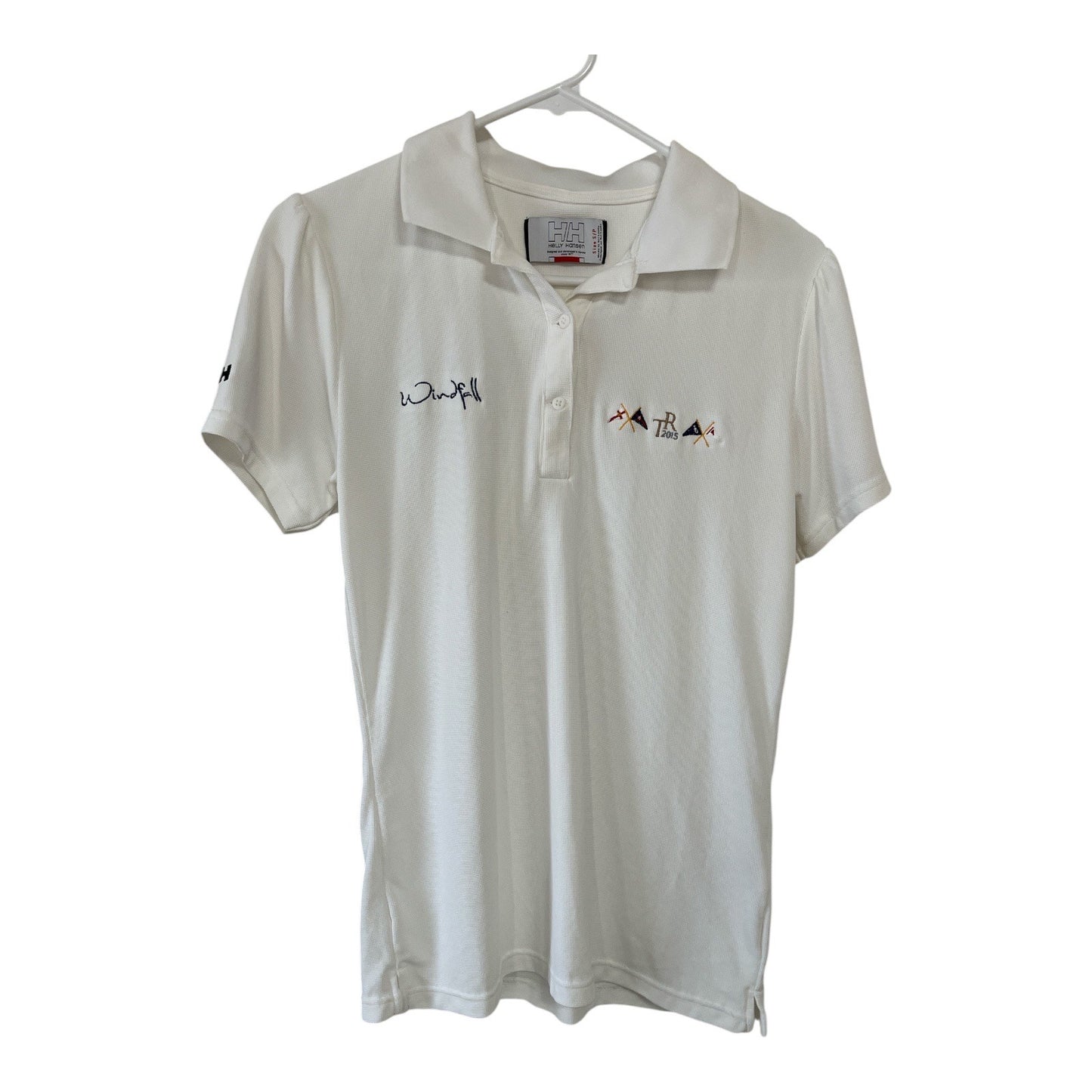 Helly Hansen Women’s Polo Shirt Small White TR 2015 Regatta Windfall Embroidered Sailing Top