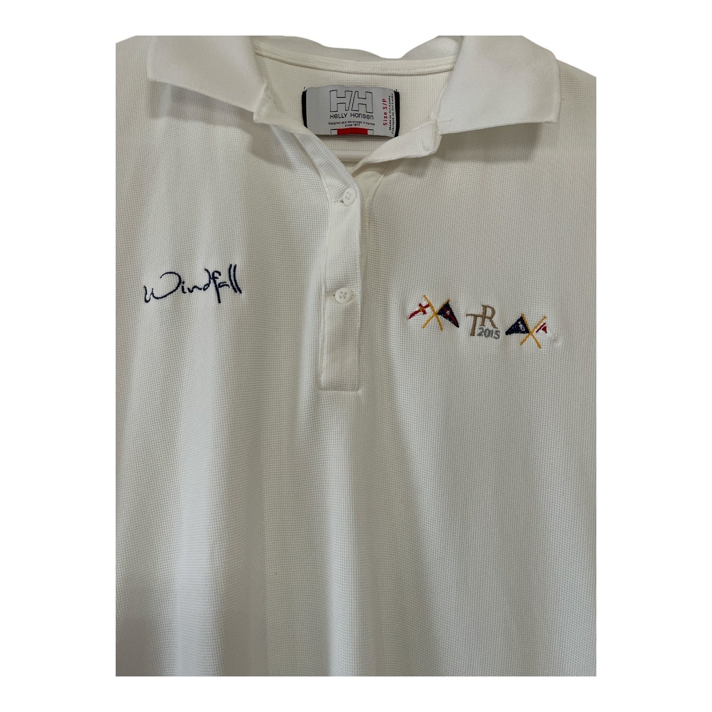 Helly Hansen Women’s Polo Shirt Small White TR 2015 Regatta Windfall Embroidered Sailing Top