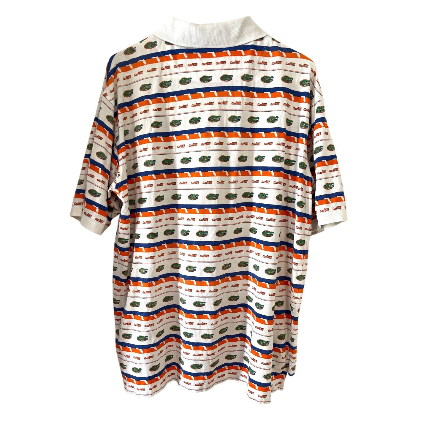 Vintage Florida Gators All Over Print Polo Shirt Chiliwear Cotton NCAA Large