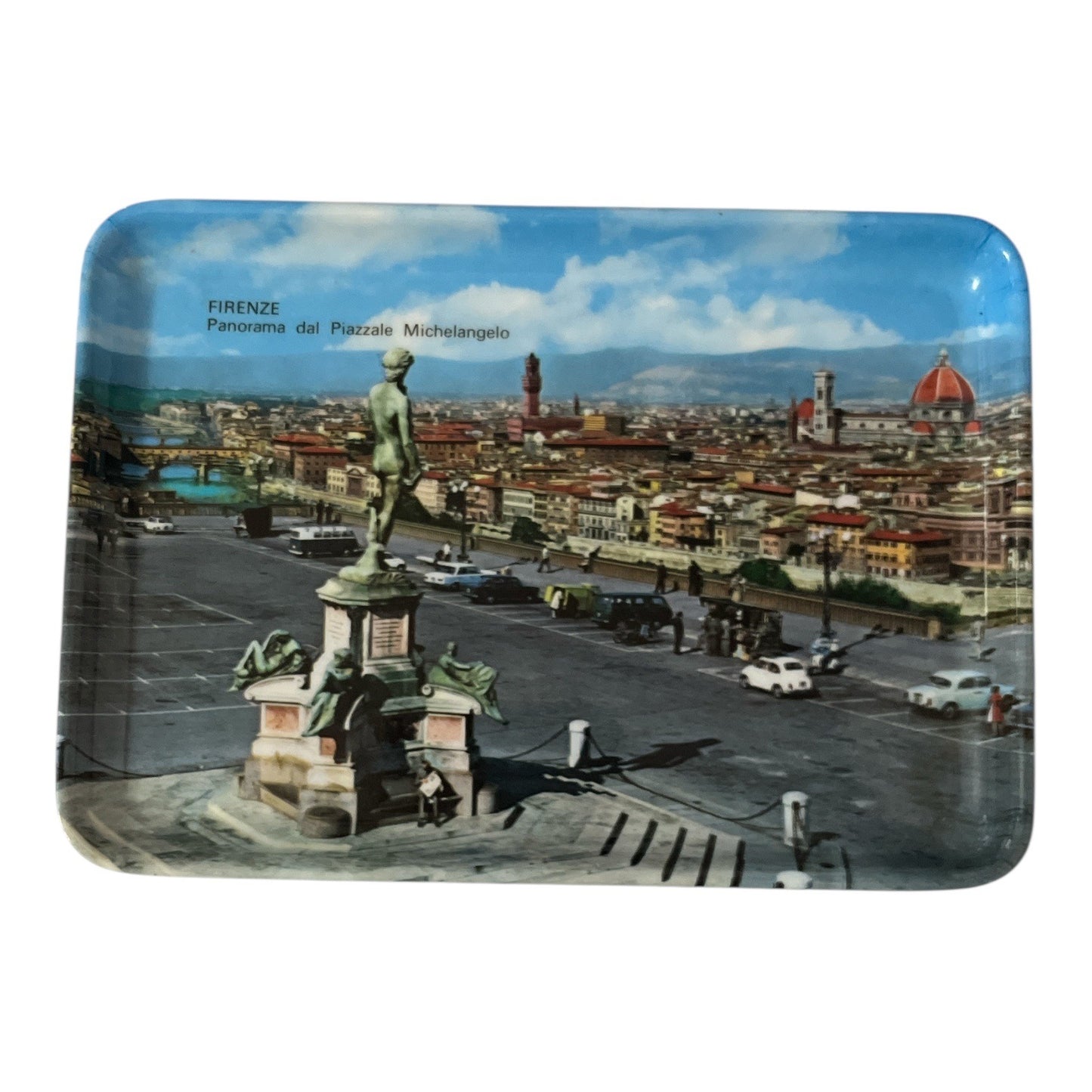 Vintage Firenze Italy Souvenir Tray Piazza Michelangelo David View 6 x 4