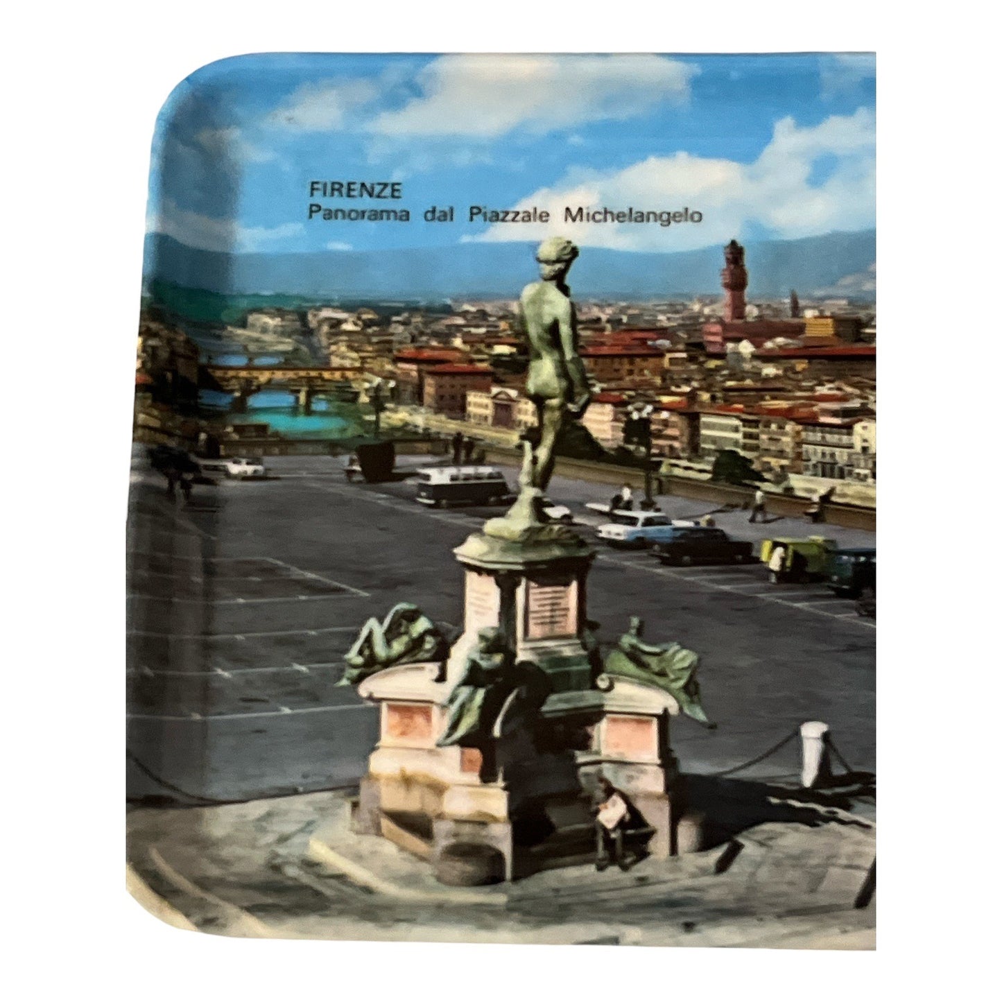 Vintage Firenze Italy Souvenir Tray Piazza Michelangelo David View 6 x 4