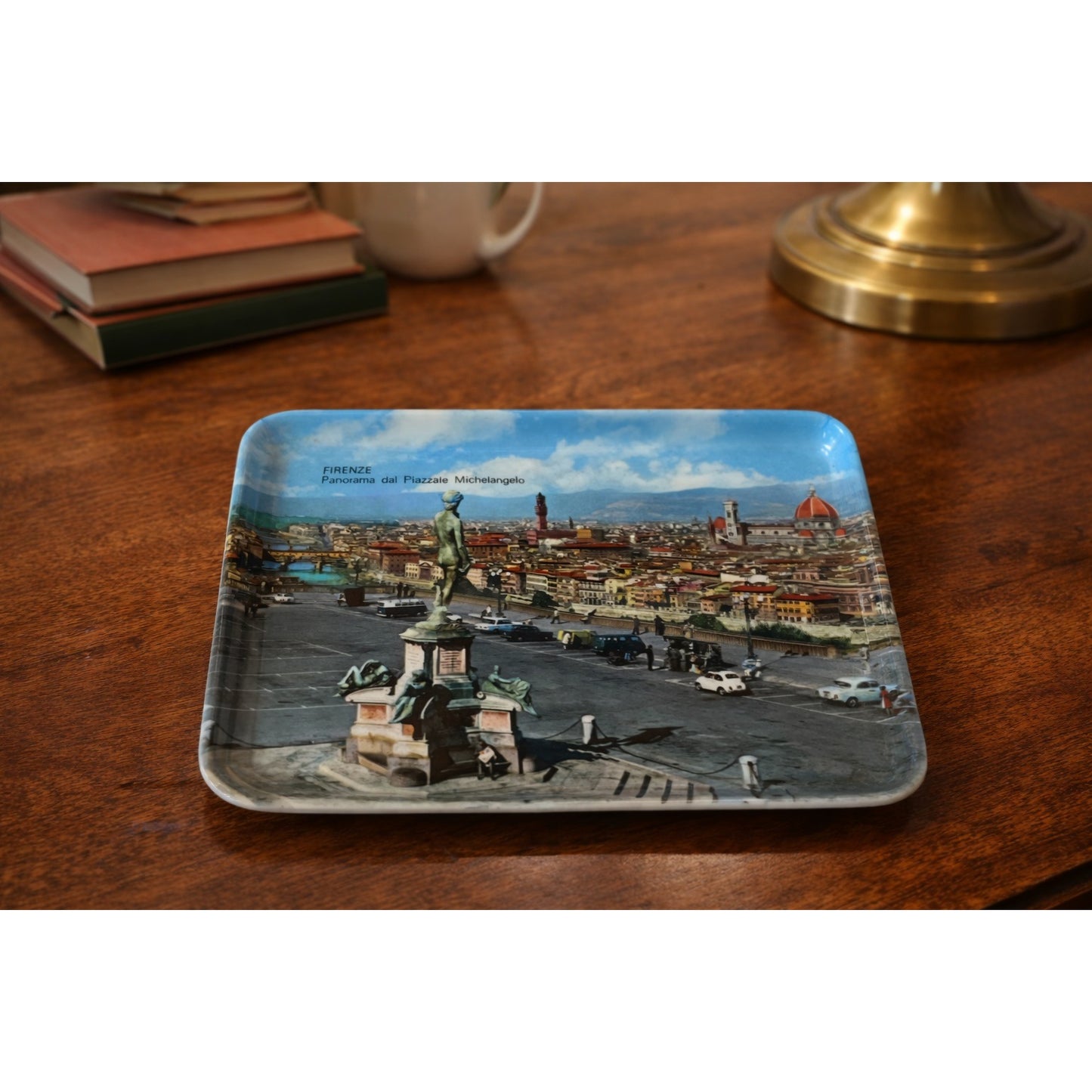 Vintage Firenze Italy Souvenir Tray Piazza Michelangelo David View 6 x 4