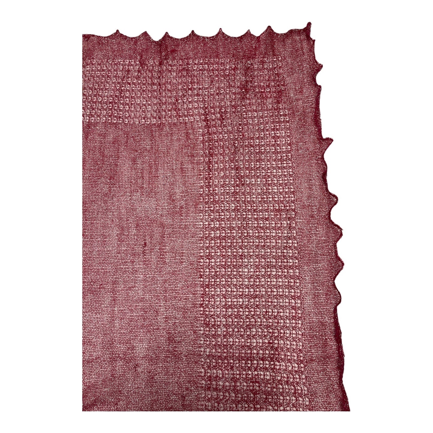 Vtg 1980s Specialty House Metallic Knit Scarf – Rose Silver Shimmer