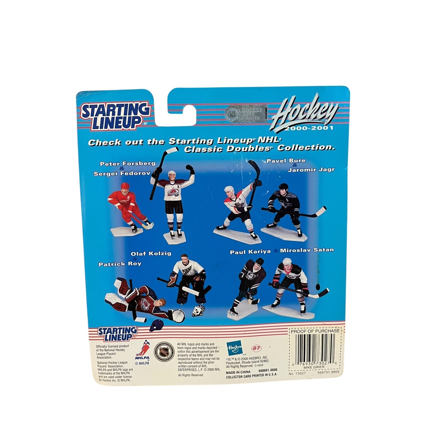 Starting Lineup Mike Grier Oilers Figure 2000 2001 NHL Toy Hasbro Sealed Y2K