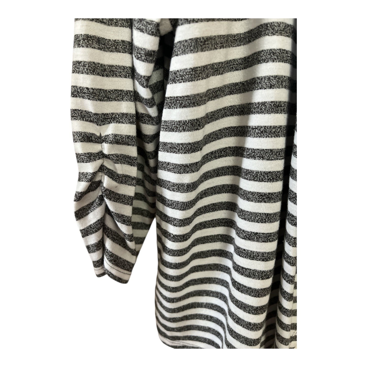Alfred Dunner Women’s Size L Gray & White Stripe 2-Piece Top with Necklace