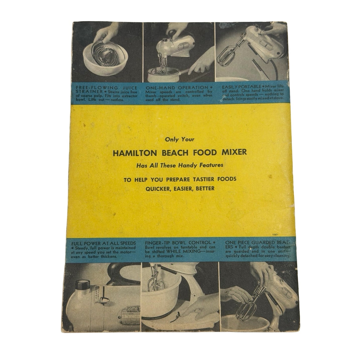 Vintage Hamilton Beach Food Mixer Instructions and Tested Recipes Booklet