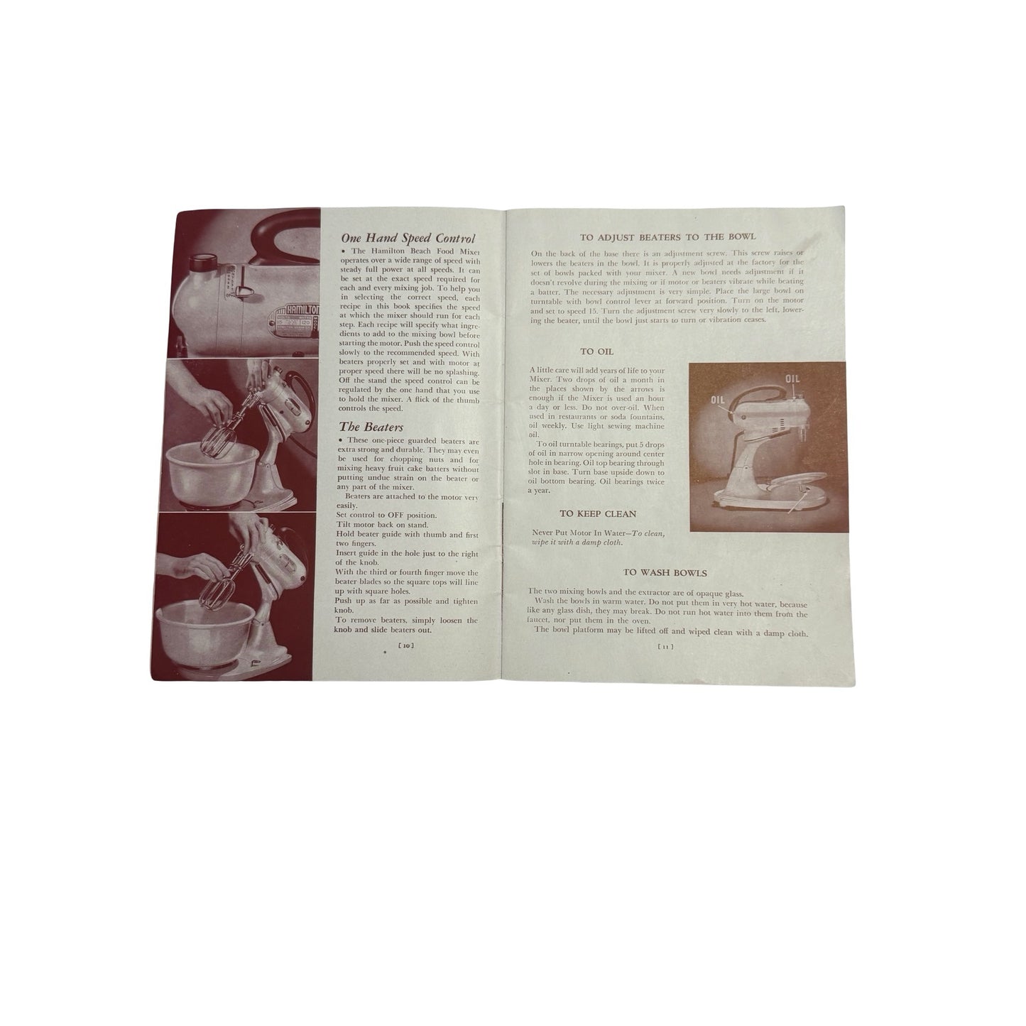 Vintage Hamilton Beach Food Mixer Instructions and Tested Recipes Booklet