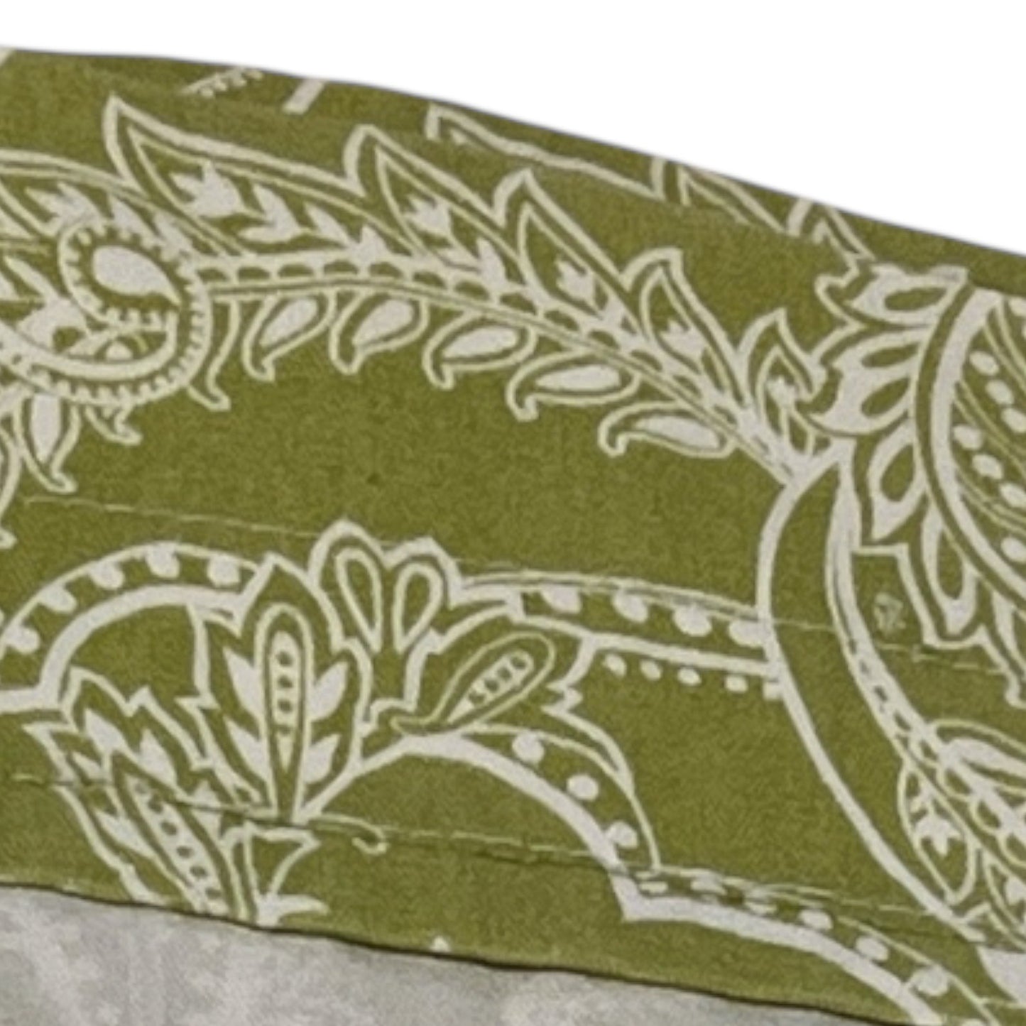 Ridgefield Home 100% Cotton Curtain Panels – Green & White Paisley Print – 80” x 60” – Set of 2