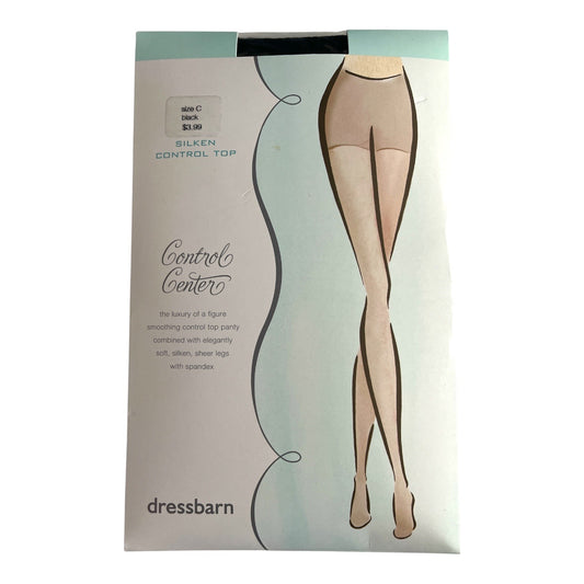 Vtg Dressbarn Silken Control Top Pantyhose – Size C, Black – NOS in Package