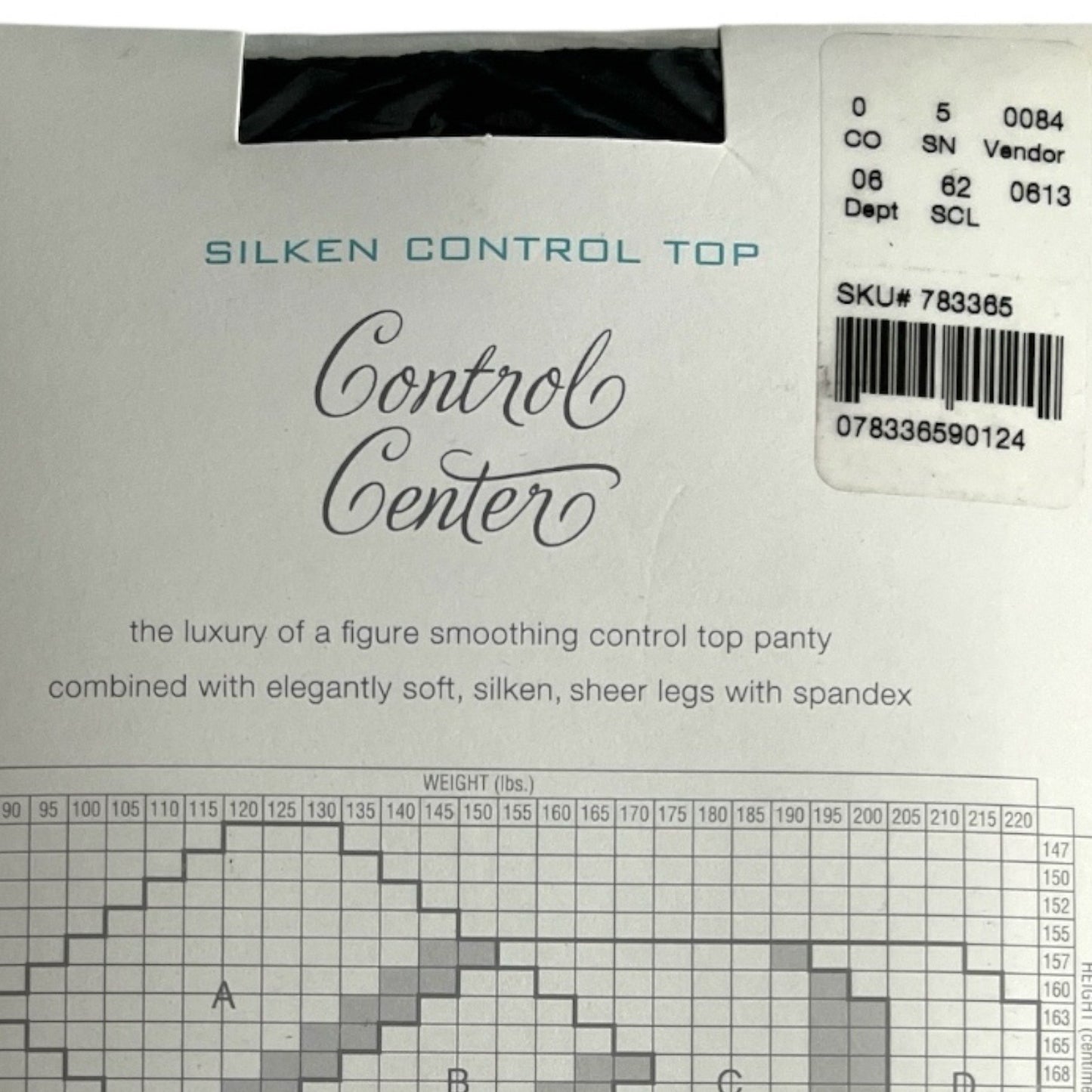 Vtg Dressbarn Silken Control Top Pantyhose – Size C, Black – NOS in Package