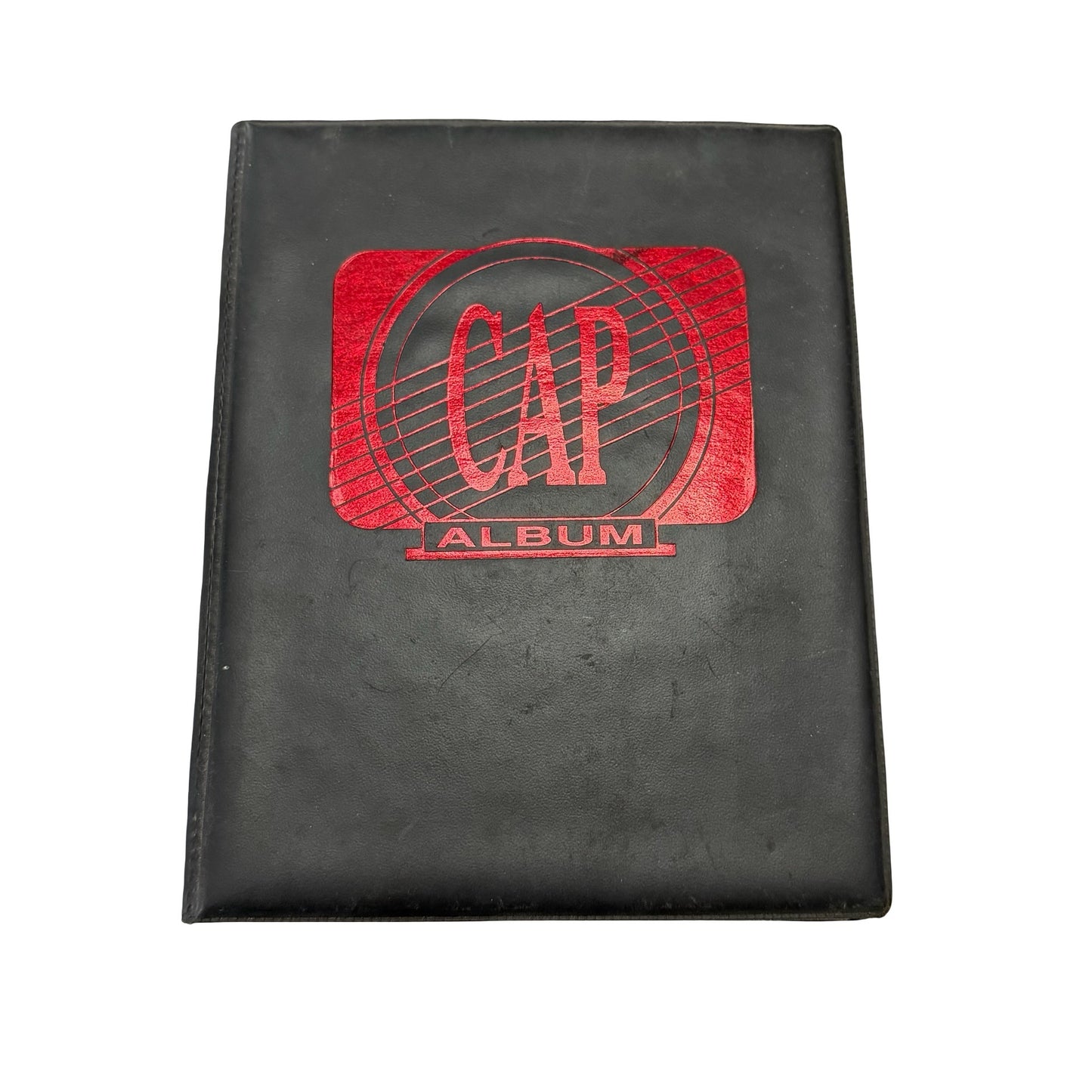 Vintage CAP Album Milk Caps Pogs Portfolio Binder with 29 Pogs 8 Pages Black