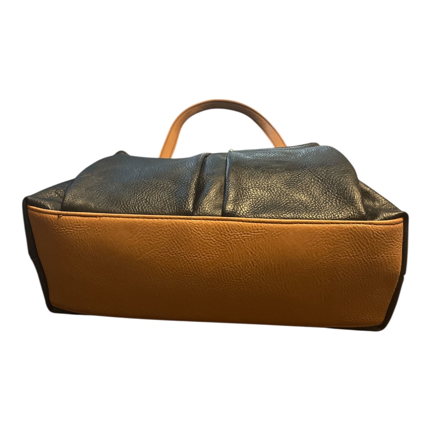 MultiSac Black & Tan Shoulder Bag – Faux Leather – Unused – 2000s – 9.5 x 15 in – 9.5” Drop