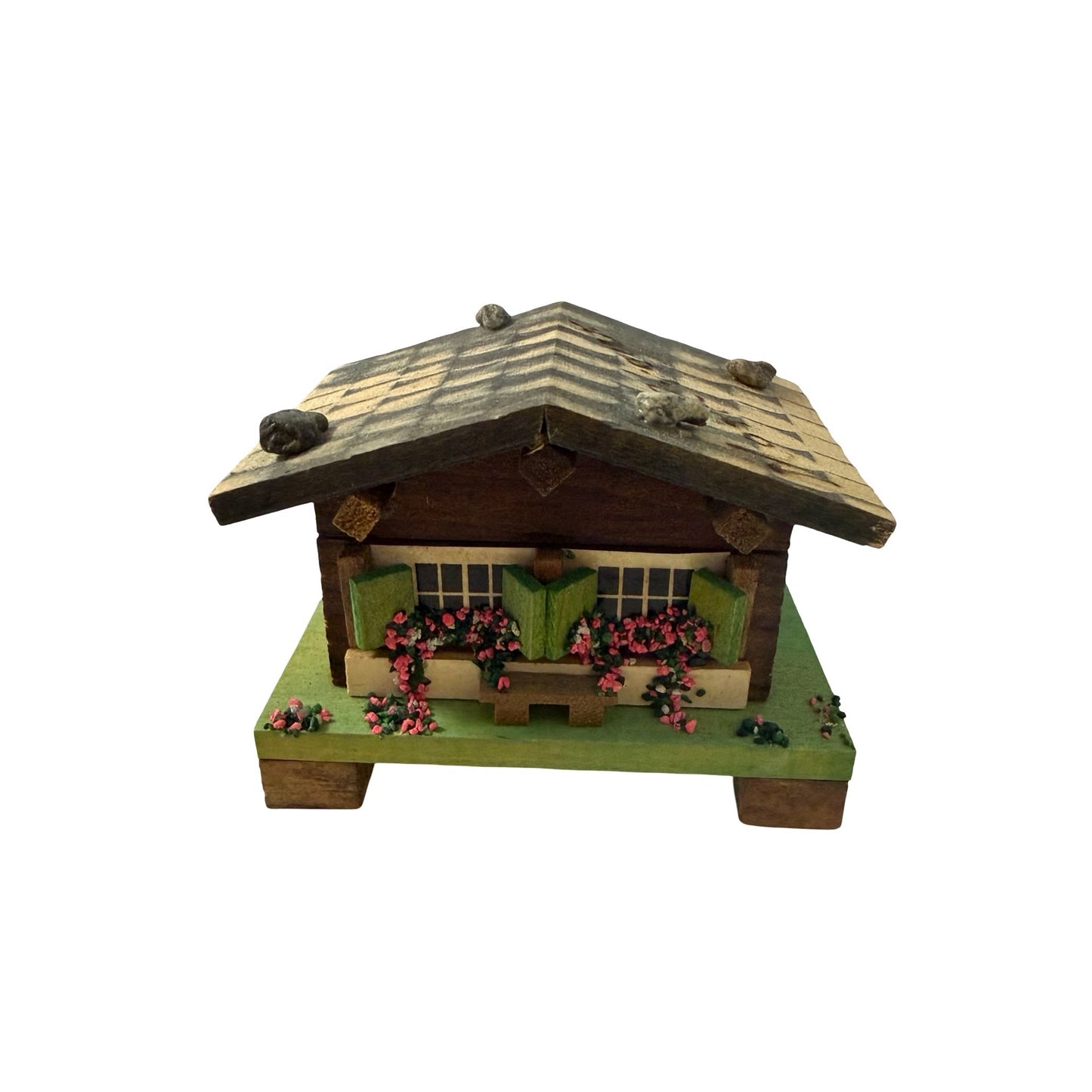 Vintage Vienna Chalet Wooden Trinket Box Handcrafted Cottage Cabin Austria Miniature