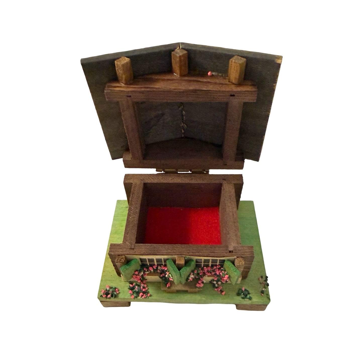 Vintage Vienna Chalet Wooden Trinket Box Handcrafted Cottage Cabin Austria Miniature