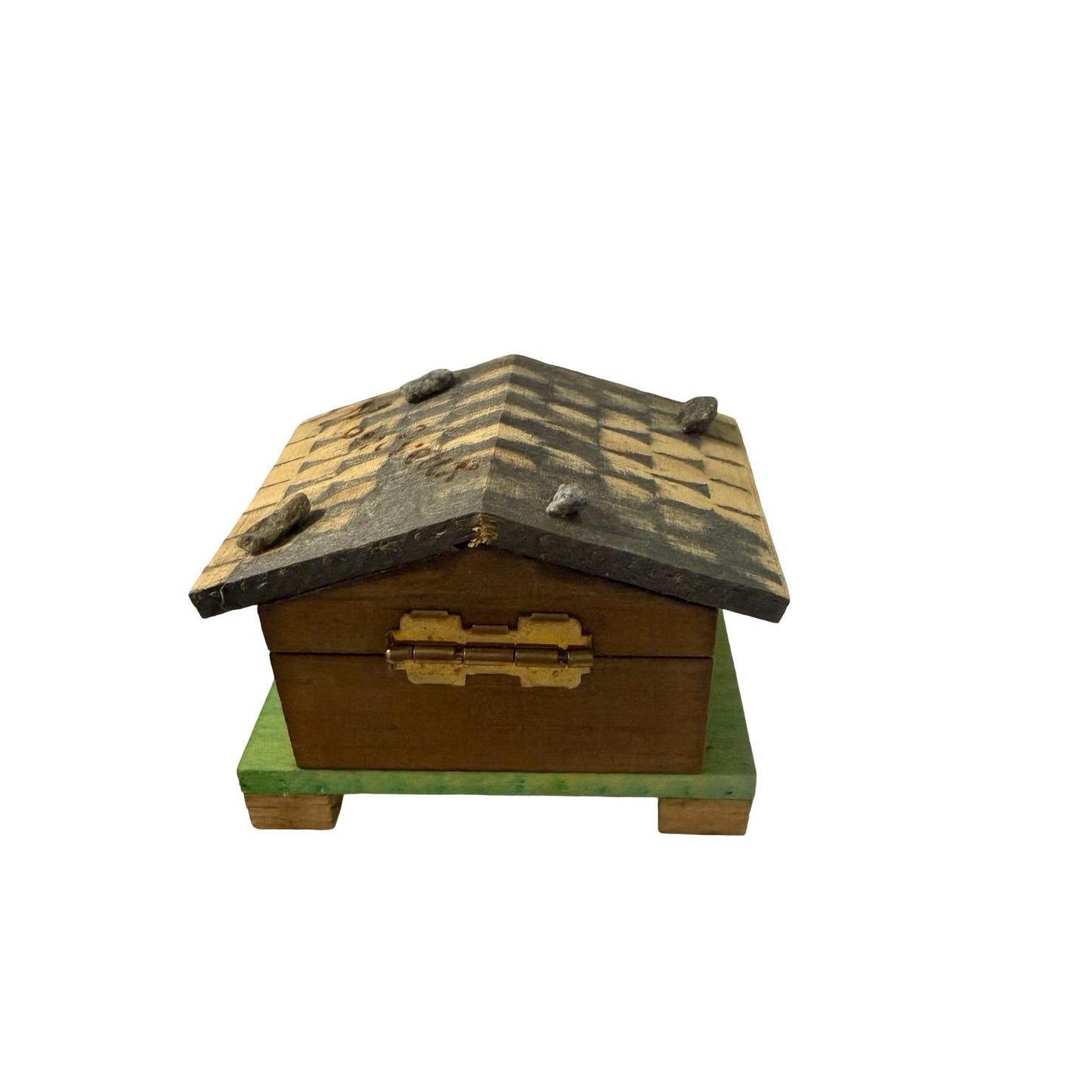 Vintage Vienna Chalet Wooden Trinket Box Handcrafted Cottage Cabin Austria Miniature
