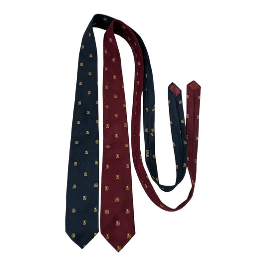 Vintage Yellow Pages Logo Ties – Navy & Burgundy – New England Neckwear
