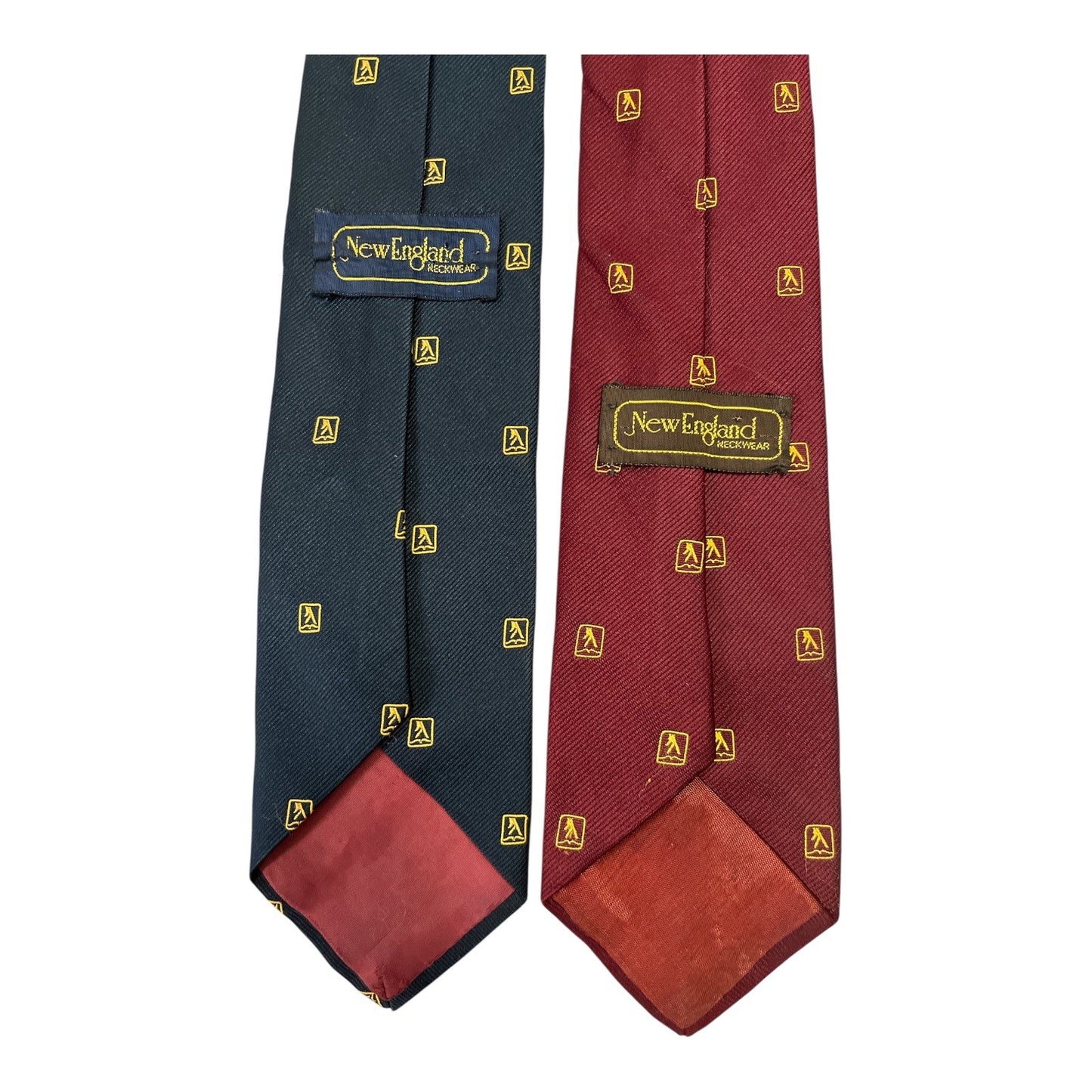 Vintage Yellow Pages Logo Ties – Navy & Burgundy – New England Neckwear