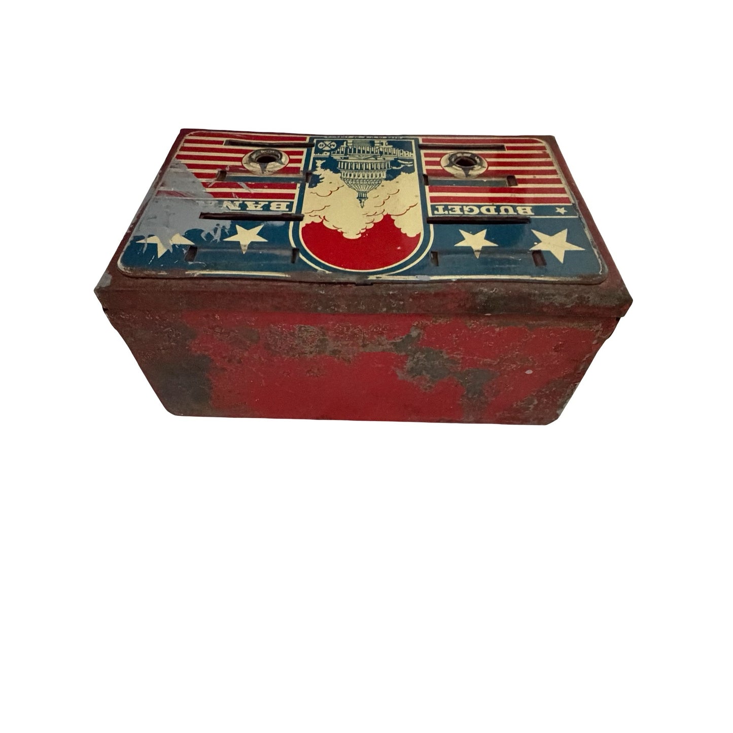 Vintage Marx MAR Tin Budget Bank Patriotic Capitol Coin Bank 1940s