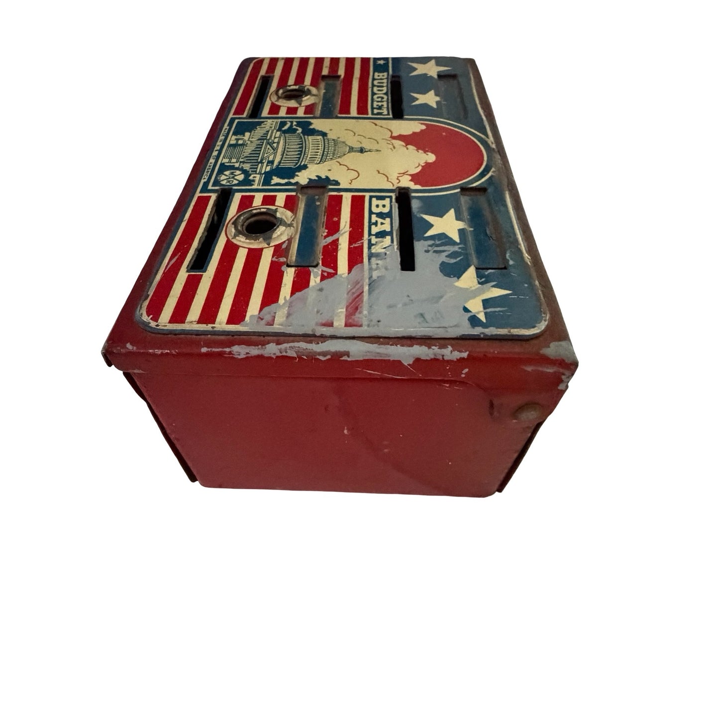 Vintage Marx MAR Tin Budget Bank Patriotic Capitol Coin Bank 1940s