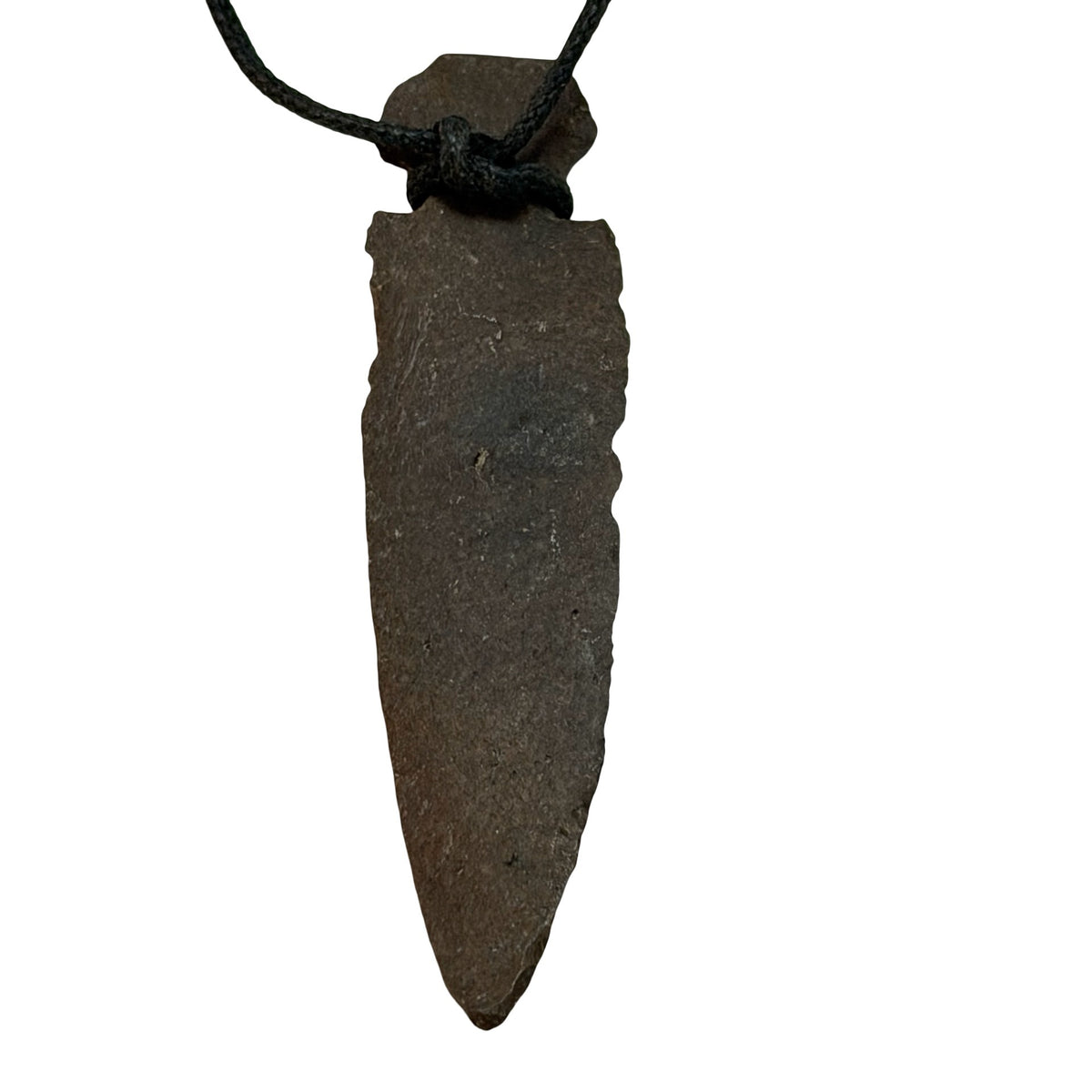 Brown Stone Arrowhead Style Pendant Necklace 15 Inch Rustic Primitive