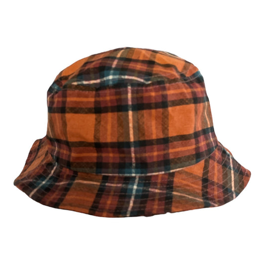 Urban Outfitters Orange Plaid Cotton Bucket Hat