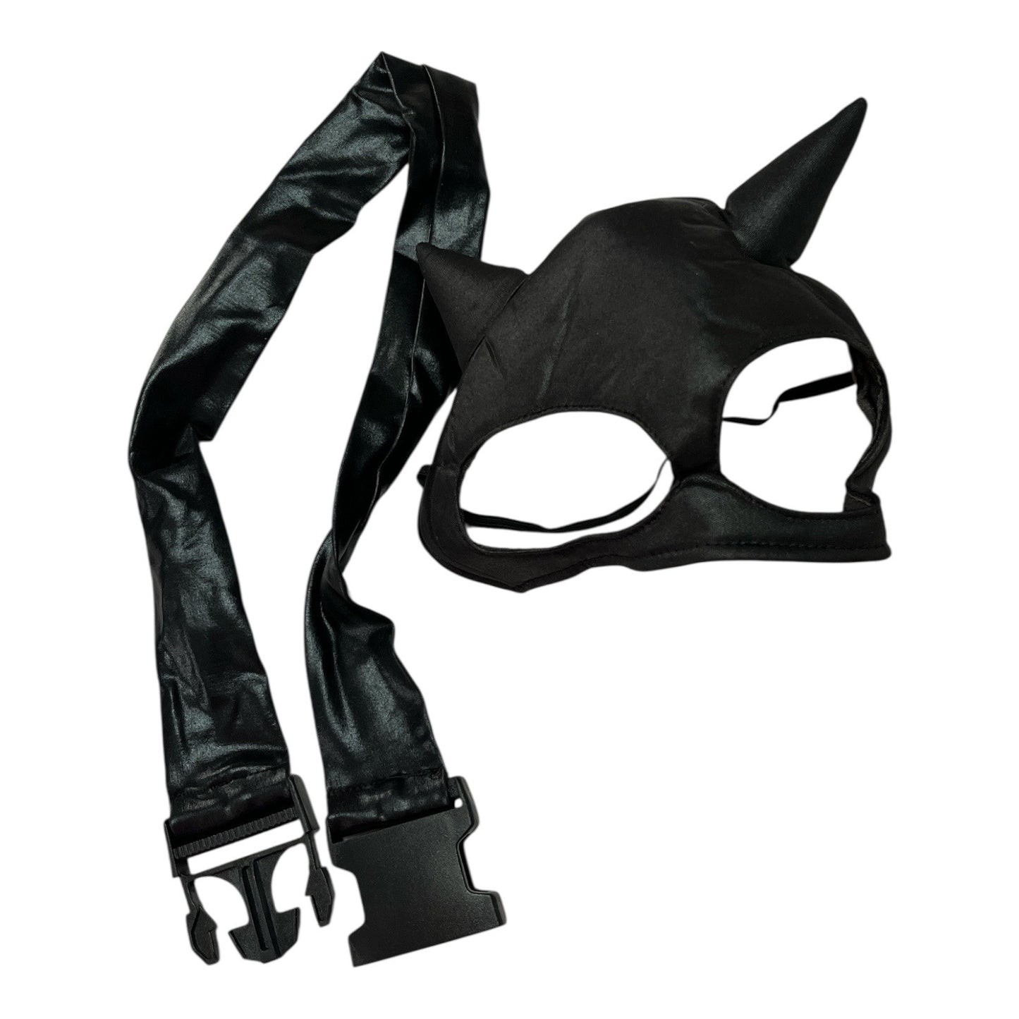 Dreamgirl “Cat Fight” Costume – Size XL – Black Metallic Jumpsuit with Tail – Whip & Bonus Mask – 2000s