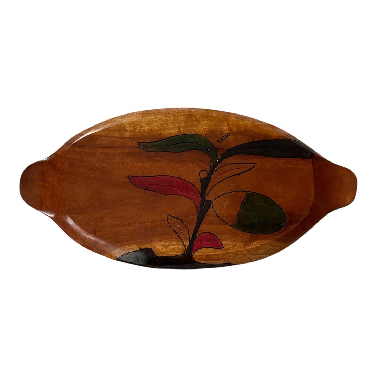 Vintage Hand-Carved & Painted Wooden Serving Tray – African Folk Art