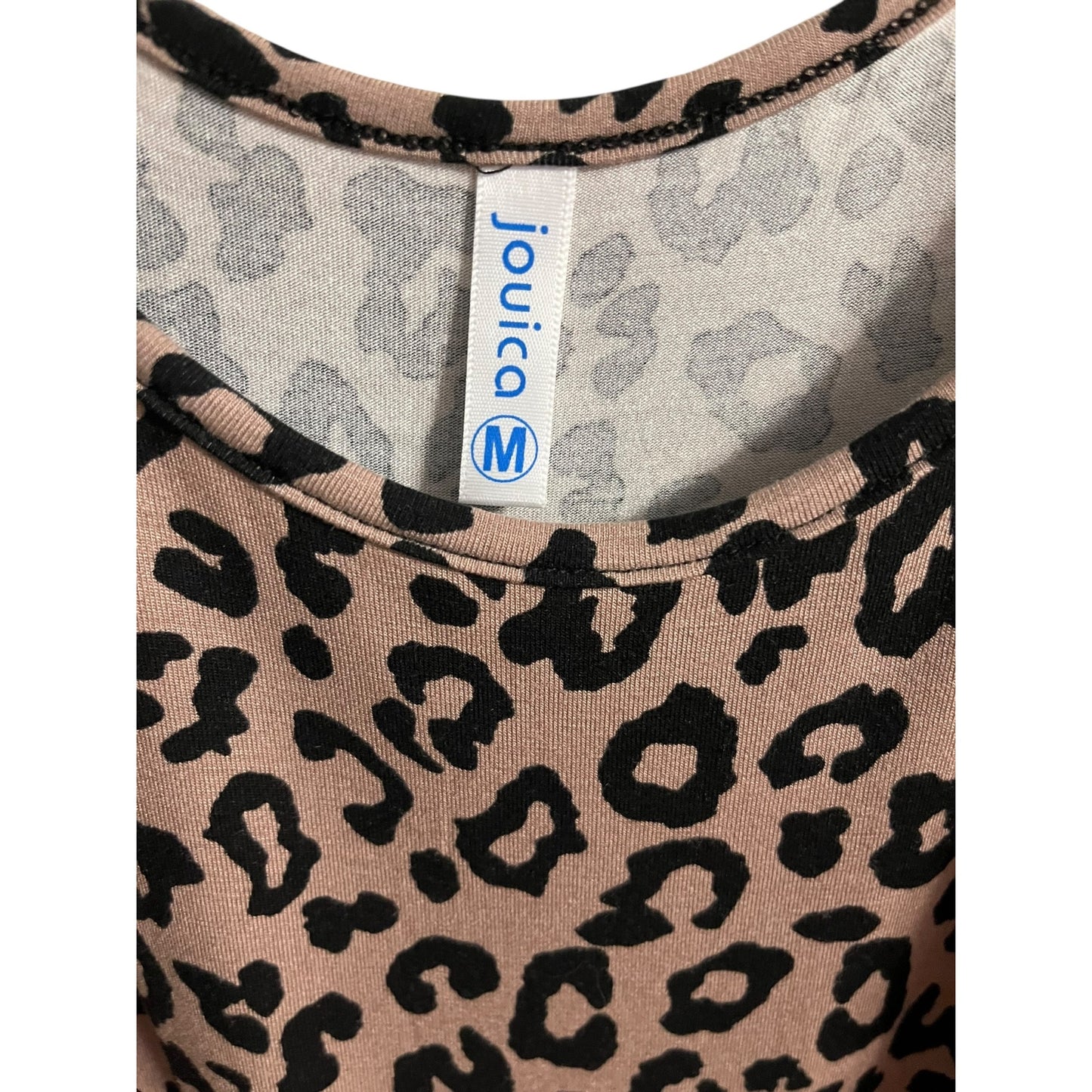 Jouica Leopard Print Cold Shoulder Dress Medium Brown Black Animal Print Mini