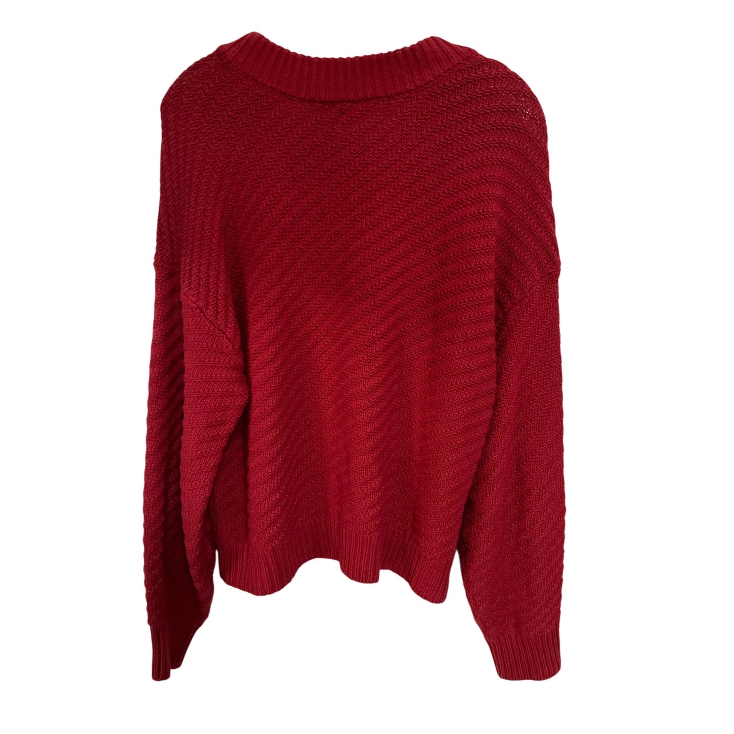 Universal Thread Red Textured Knit Sweater Women’s XL Crewneck Long Sleeve