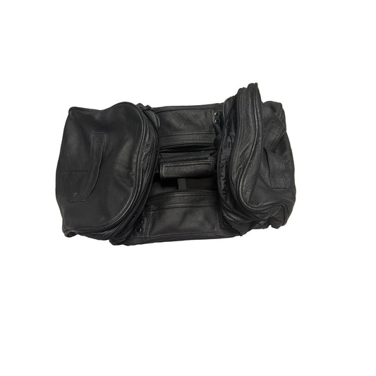 Vintage Black Genuine Leather Camcorder Video Camera Bag Large 18 Inch