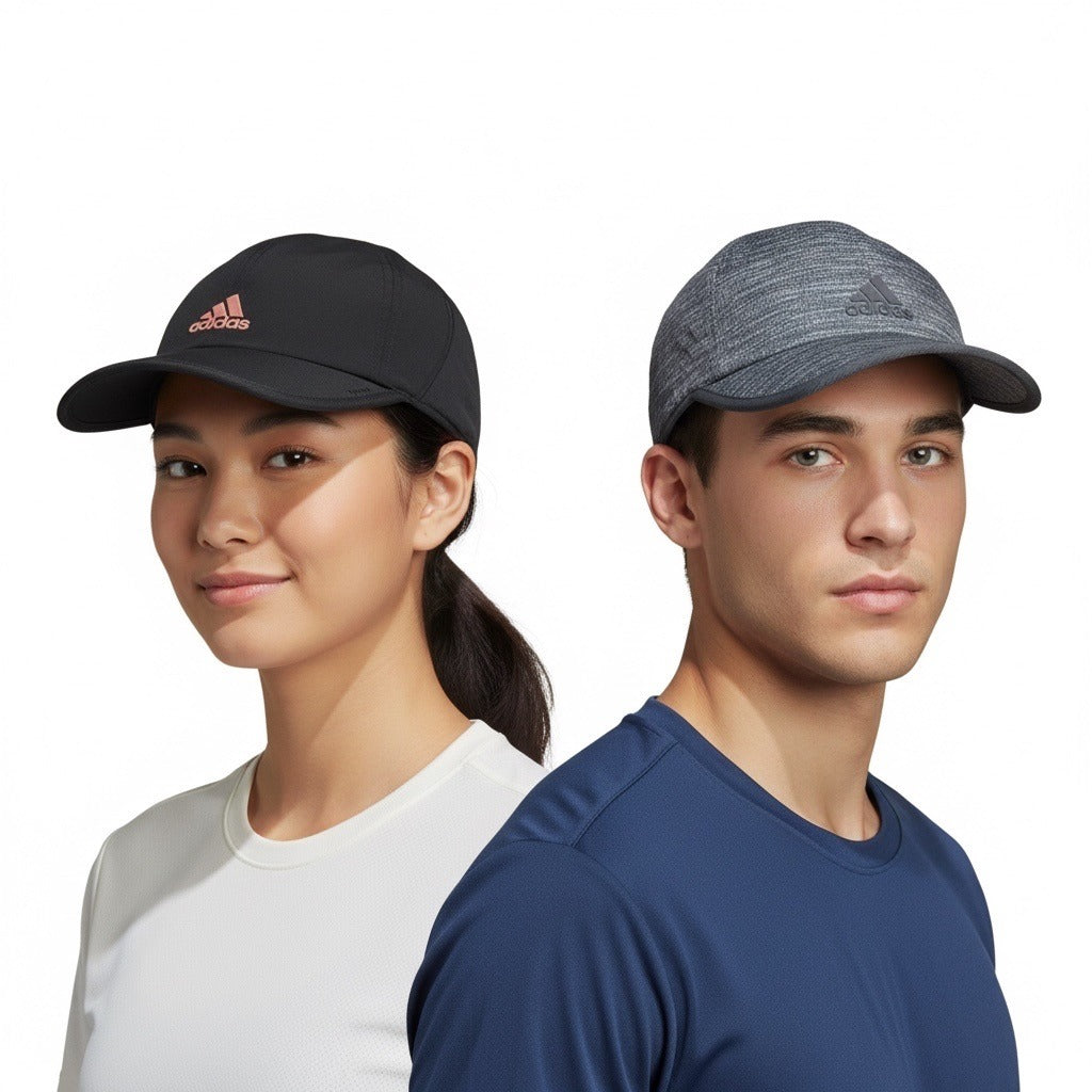 Adidas Aeroready & Climalite Running Caps Adjustable Performance Hats Set of 2