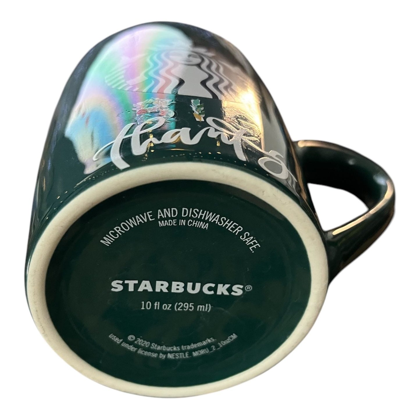 Starbucks 2020 Limited Edition “Thanks” Floral Green Ceramic Coffee Mug by Nestlé – 10 oz (LE)