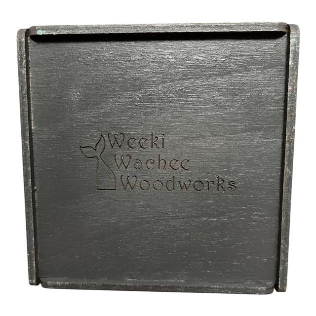 Weeki Wachee Woodworks Handcrafted Wooden Fireplace Match Holder Storage Box Dual Hinged Lids 12"