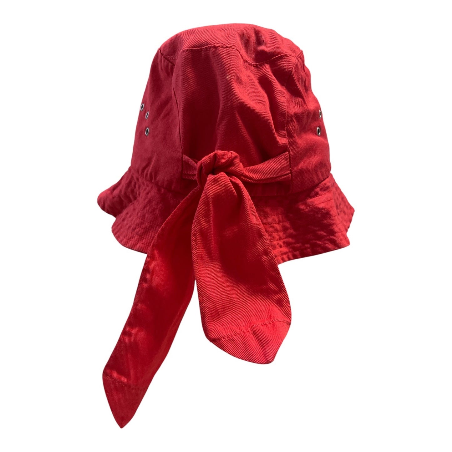 Betmar New York Red Bucket Hat with Grommets and Back Bow – Gently Used