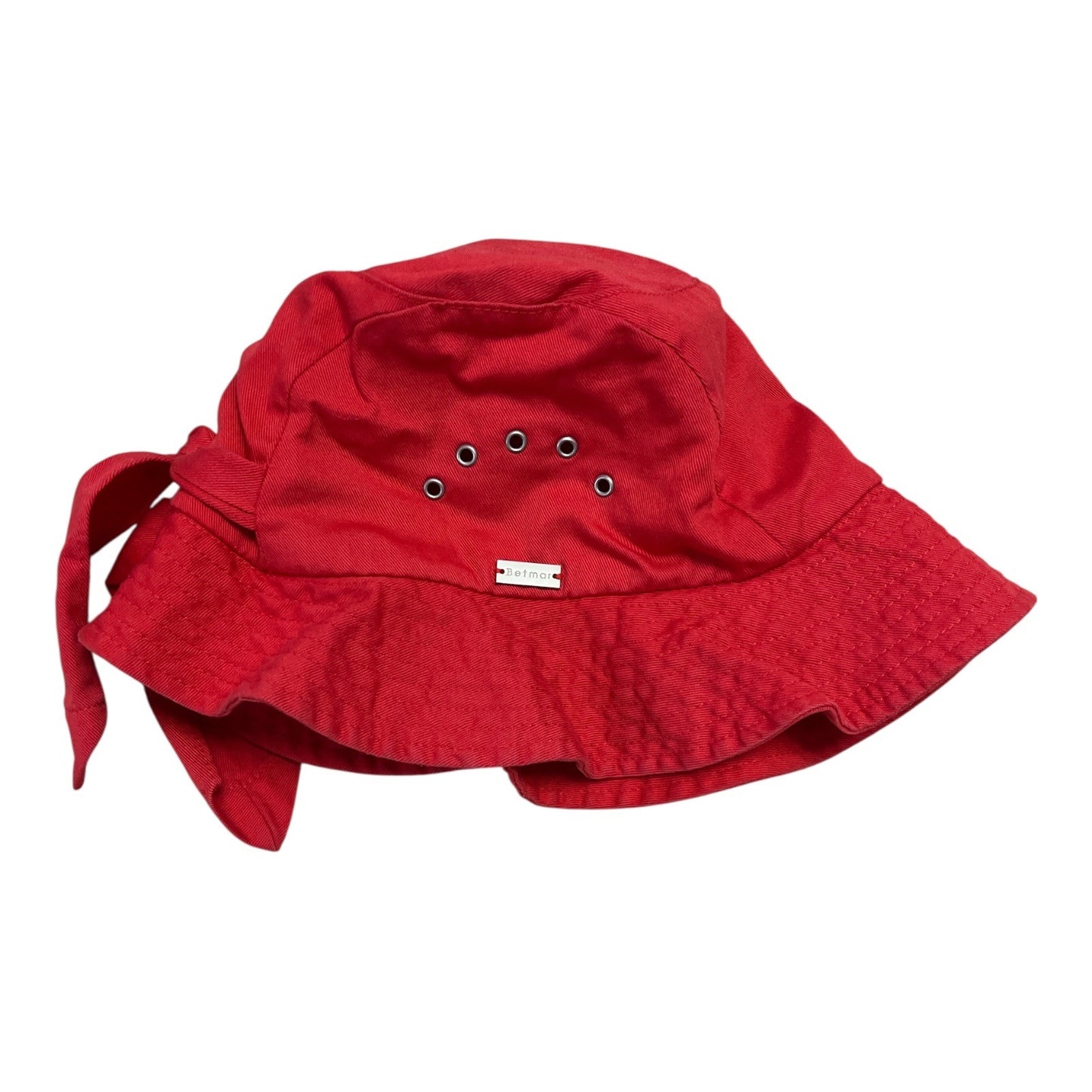 Betmar New York Red Bucket Hat with Grommets and Back Bow – Gently Used