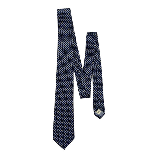 JOS. A. Bank 1905 Silk Tie – Navy Blue Fedora Hat Pattern – Classic Men's Necktie – 100% Silk – Vintage Style Office Wear – 57"