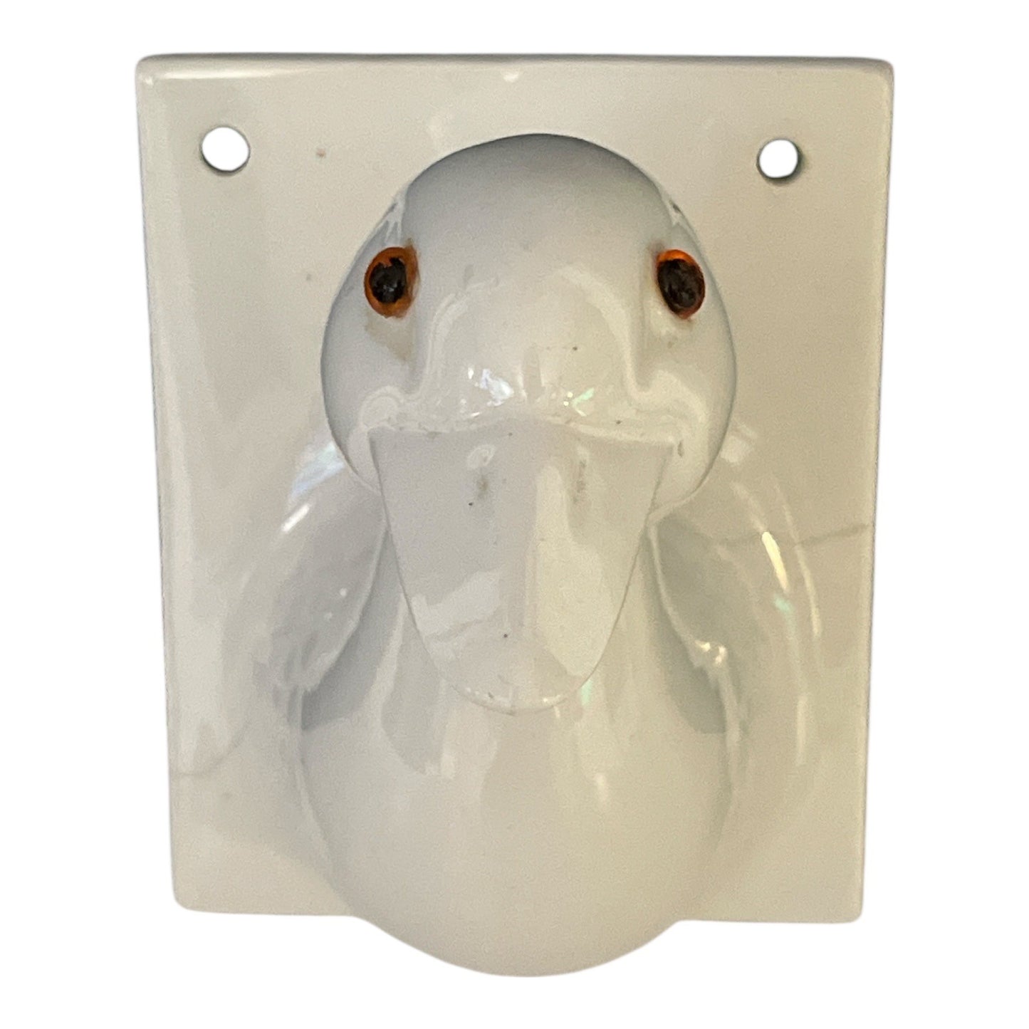 Vintage Japan Ceramic Bird Wall Hook – White Gloss – 4x3x4