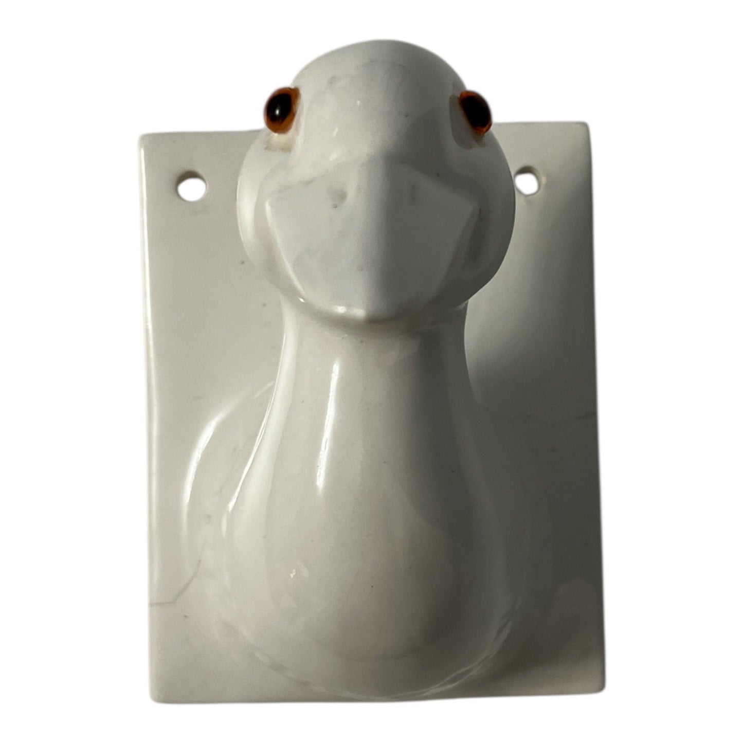 Vintage Japan Ceramic Bird Wall Hook – White Gloss – 4x3x4