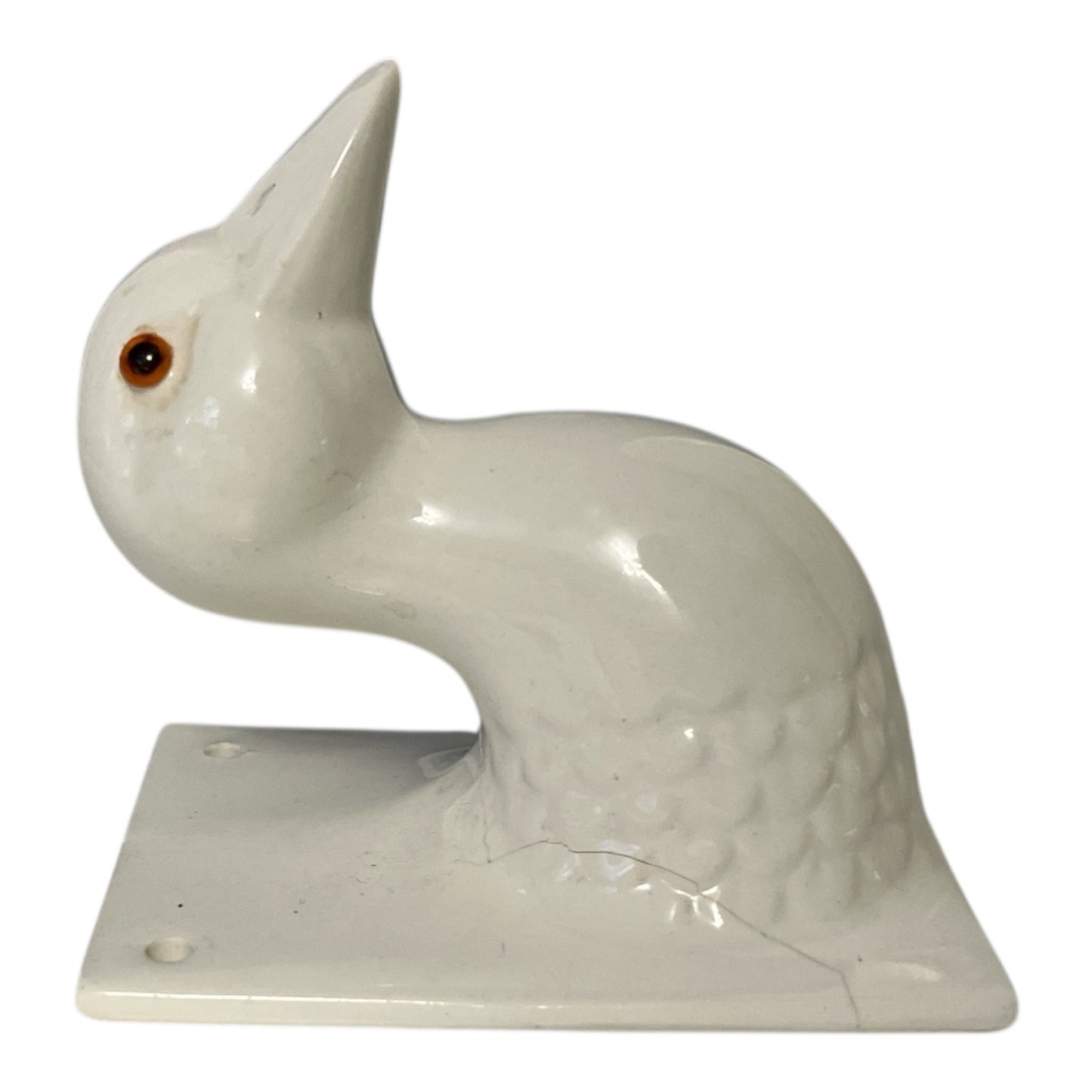 Vintage Japan Ceramic Bird Wall Hook – White Gloss – 4x3x4