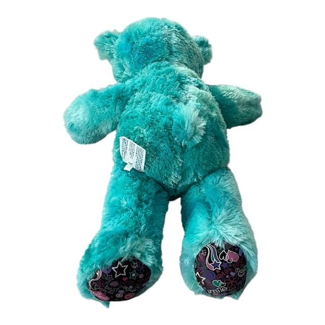 Build A Bear Turquoise Teddy Bear 16 Inch Peace Love Butterfly Plush