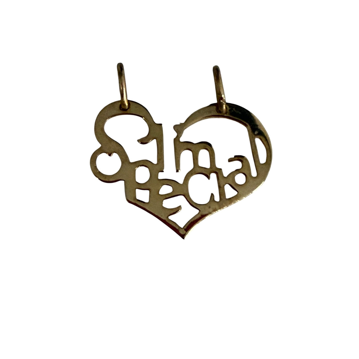Vintage I'm Special Openwork Heart Pendant Charm Signed RHS Gold Tone