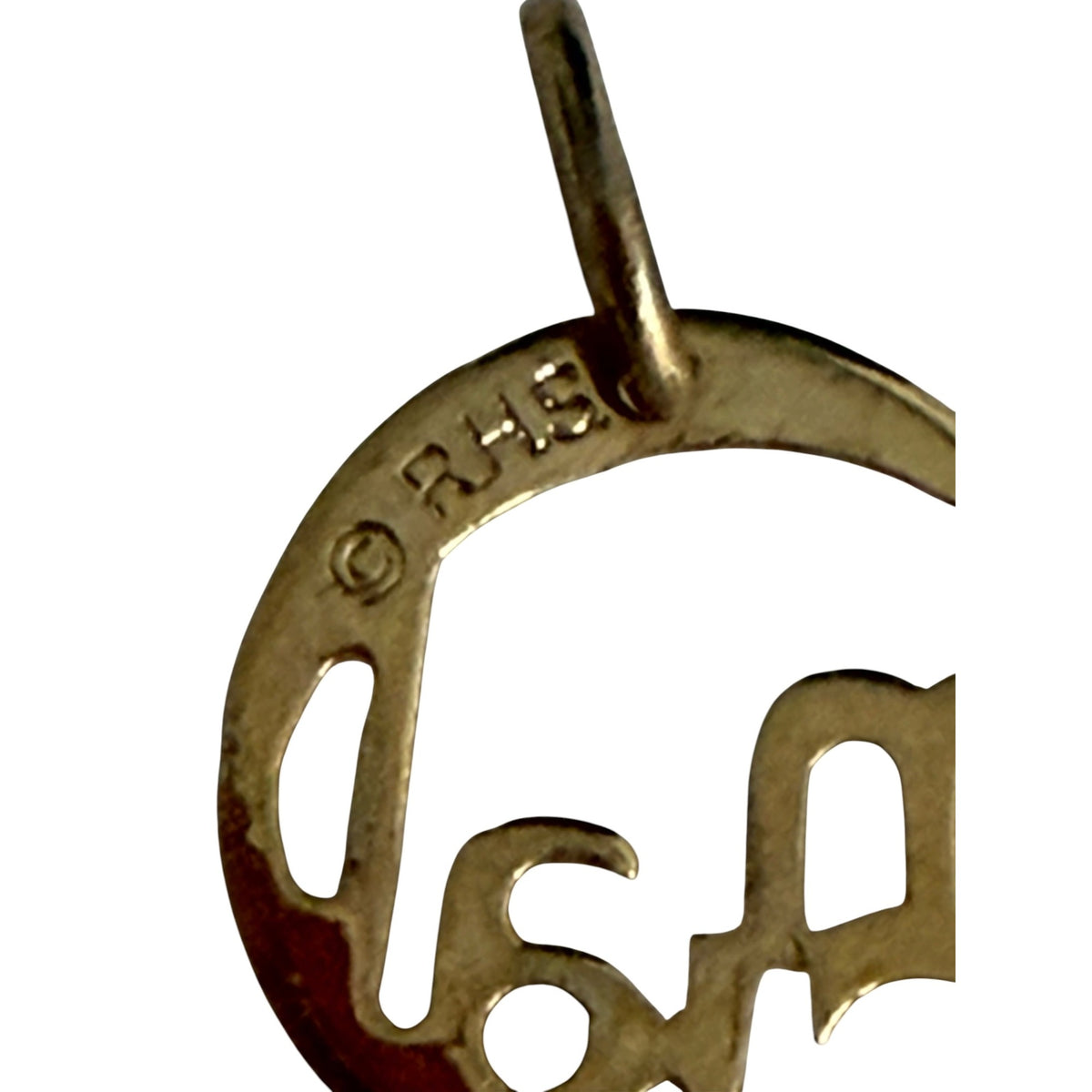 Vintage I'm Special Openwork Heart Pendant Charm Signed RHS Gold Tone