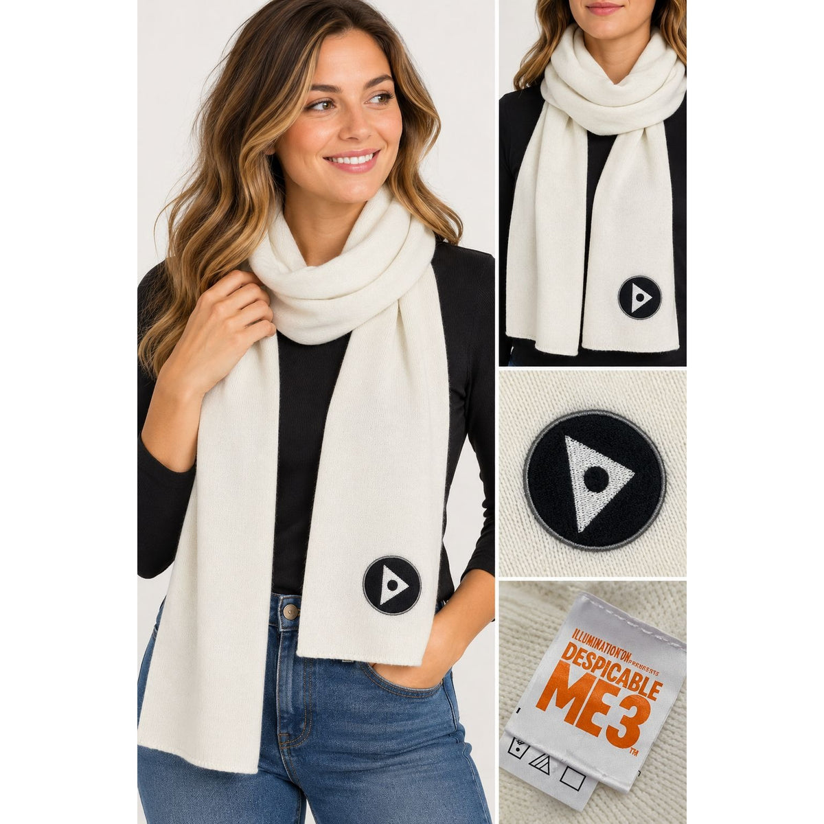 Despicable Me 3 Dru White Scarf Illumination Emblem Cosplay 2017