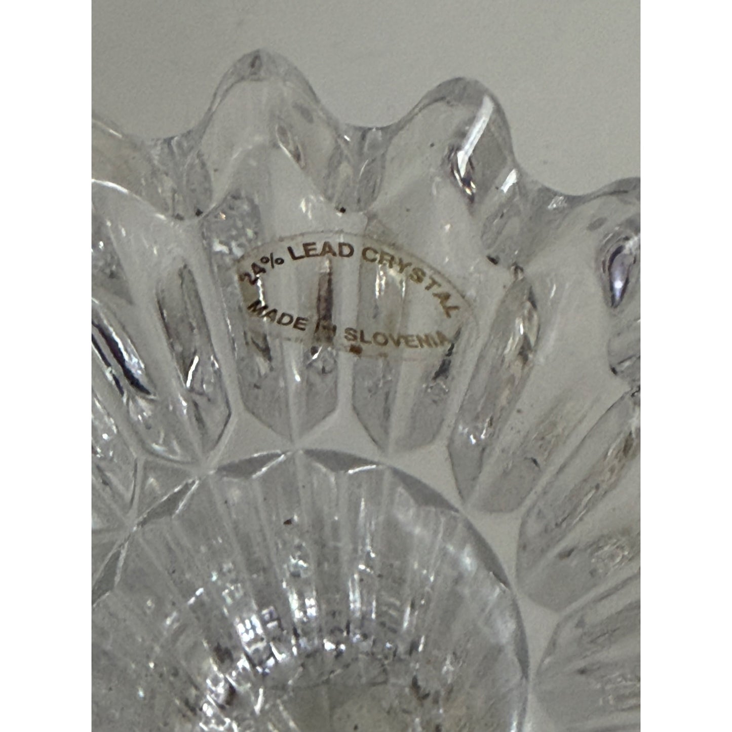 Vintage 24% Lead Crystal Candle Holders Set of 2 Made in Slovenia 4.5" Clear