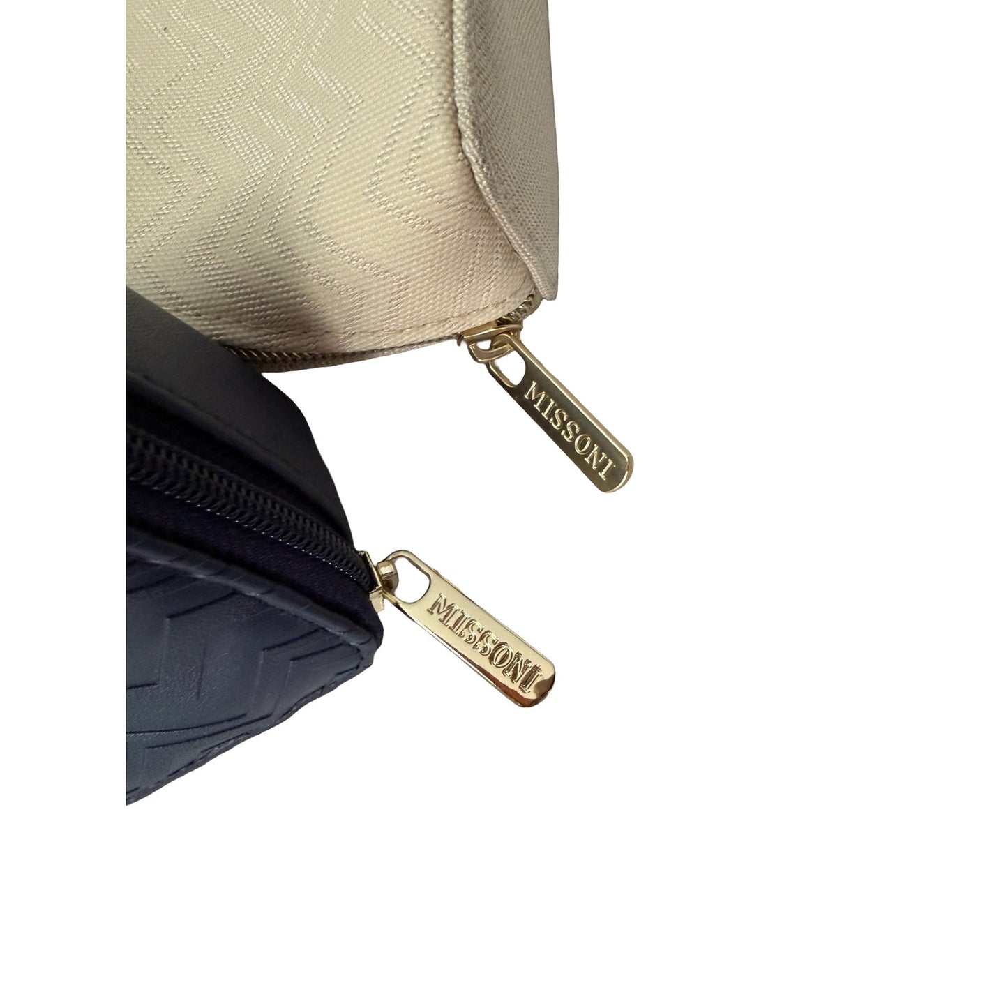 Missoni for Delta Airlines Amenity Travel Cases Set of 2 Navy Cream Chevron